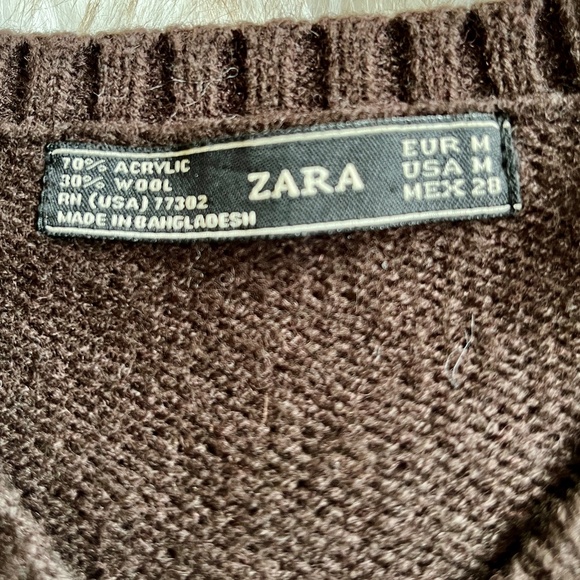 Zara Chocolate Brown Wool Sweater - Picture 2 of 7
